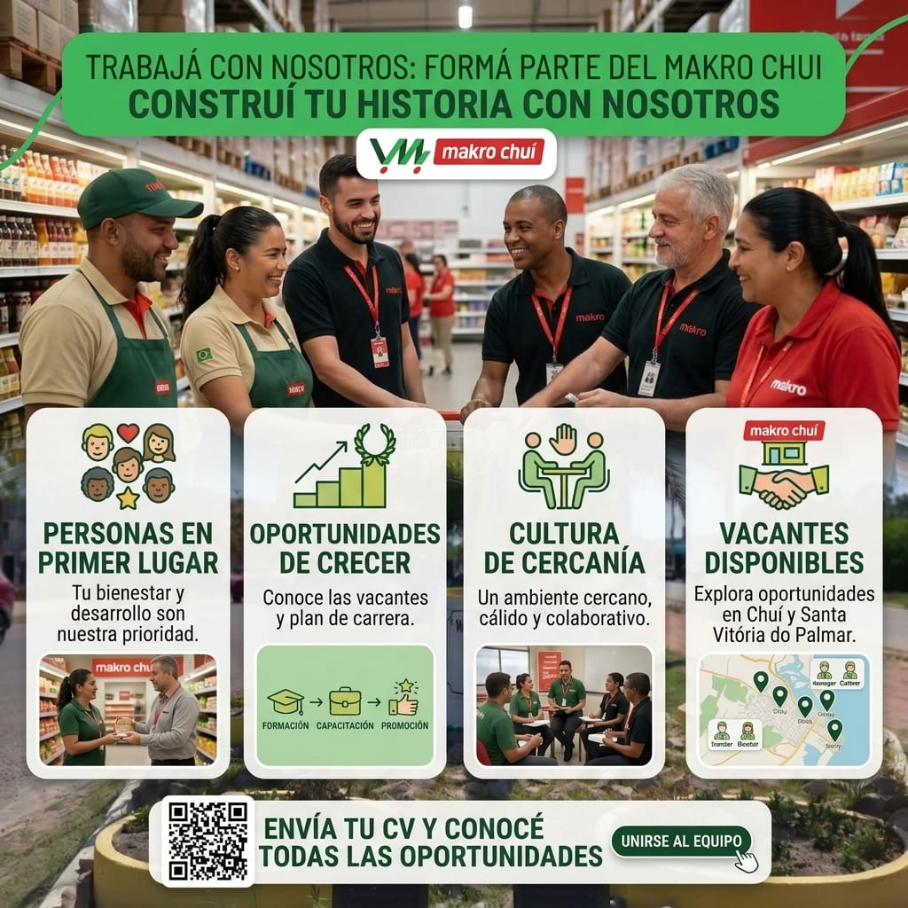 Trabajá con nosotros: formá parte del equipo Makro Chuí